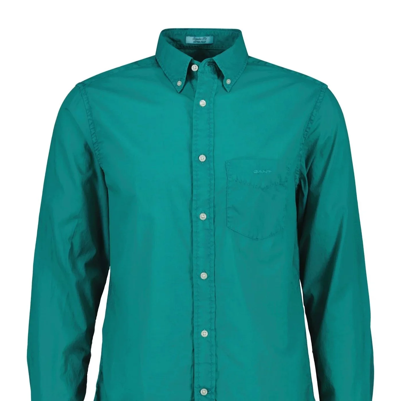 Flat View of GANT Cotton Voile Shirt in Jade Green