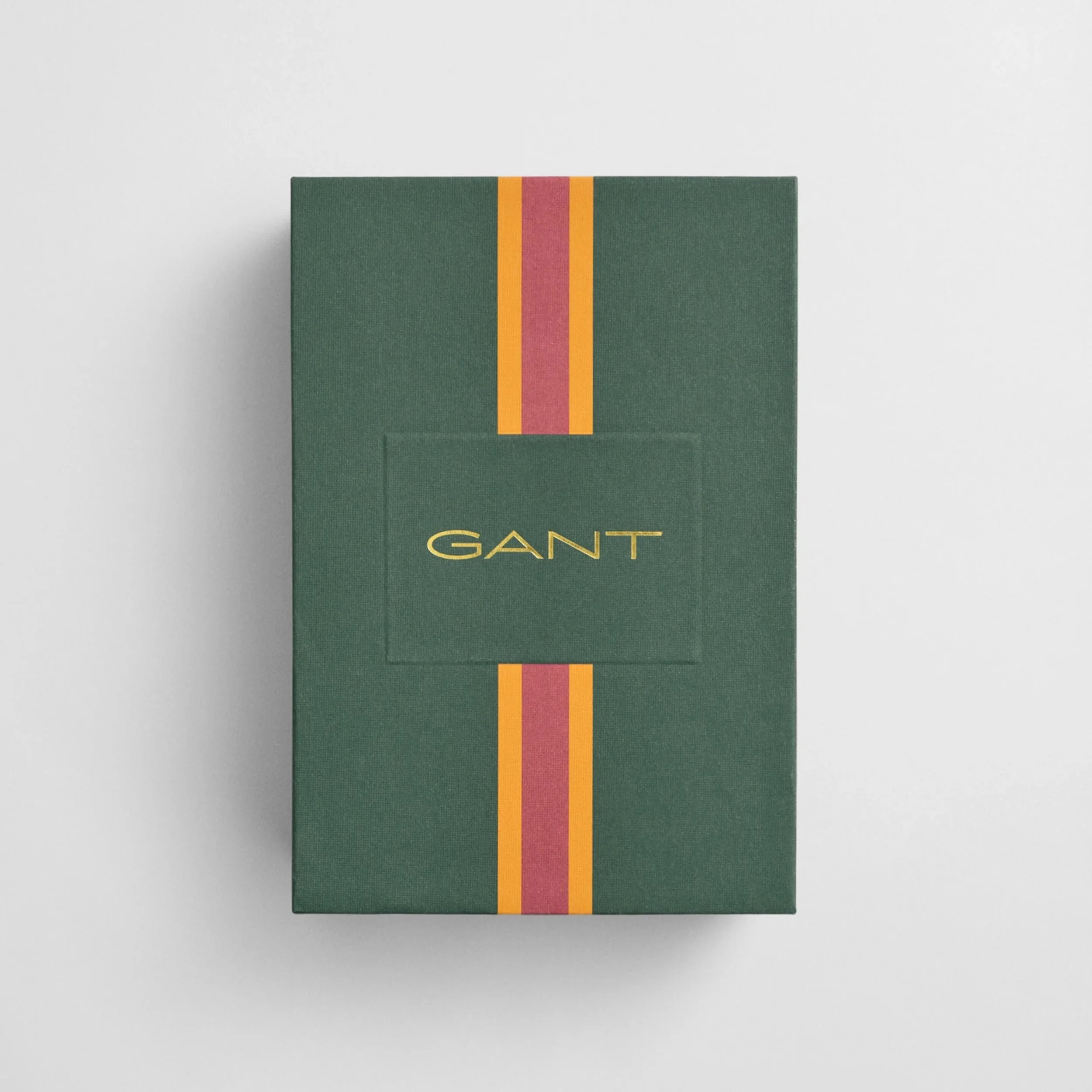 Boxed View of GANT Paisley Trunks Set in Burgundy