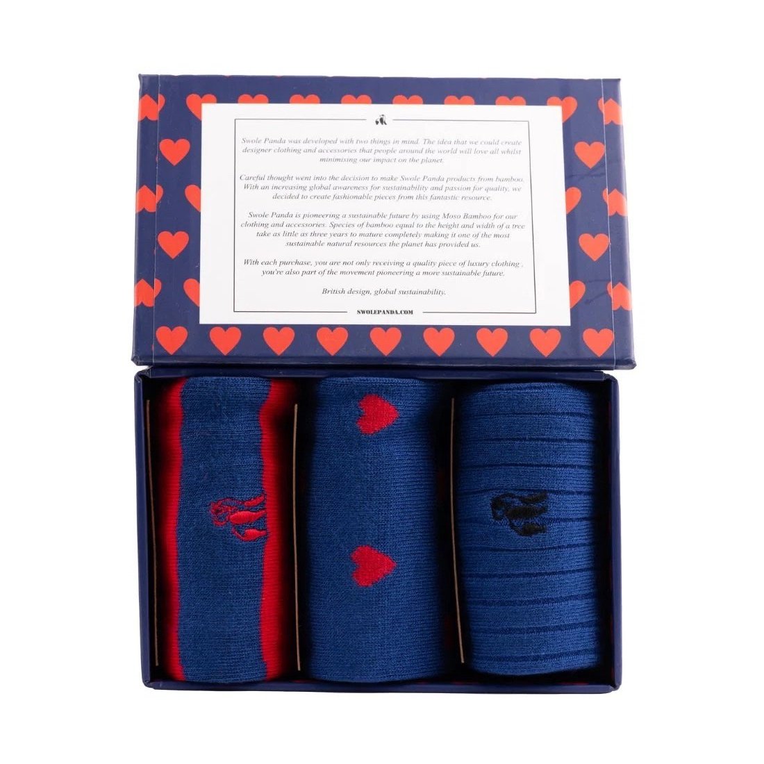 Boxed View of Swole Panda Heart Gift Box 3 Pack