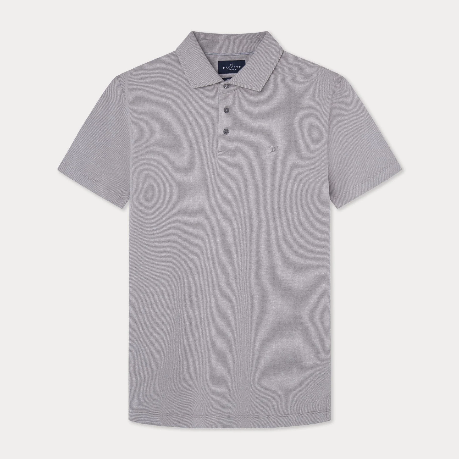 Flat View of Hackett Twill Polo in Taupe