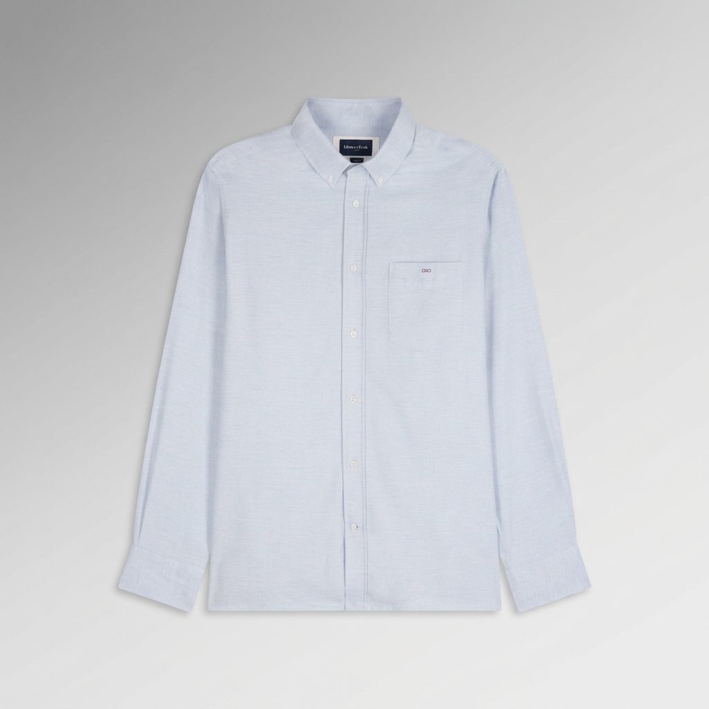 Eden Park Brushed Cotton Shirt - Light Blue