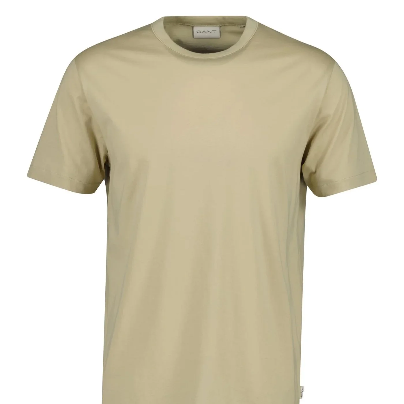 Flat View of GANT Pima Cotton T Shirt in Sand