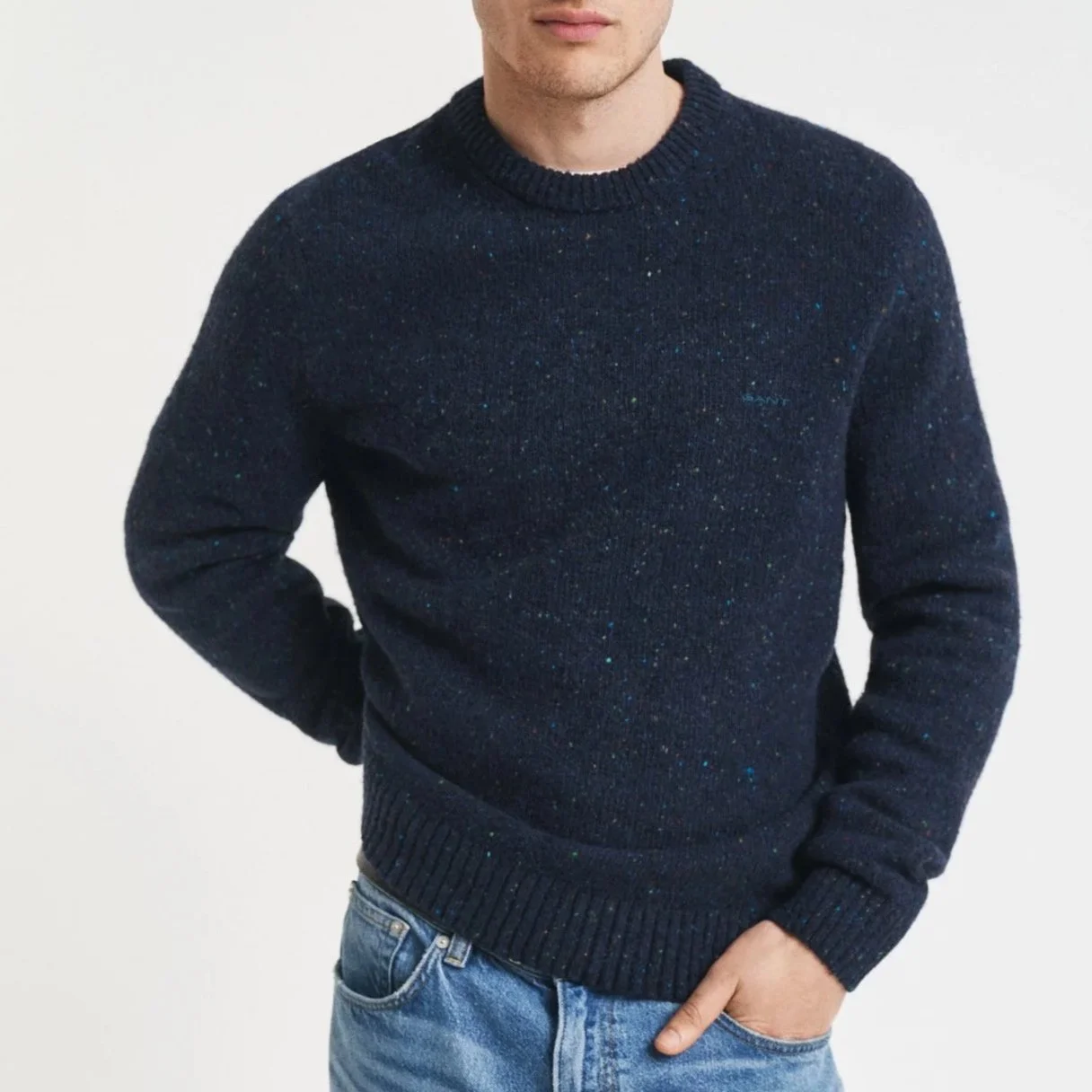 Model View of GANT Nepps Jumper in Navy and Multi
