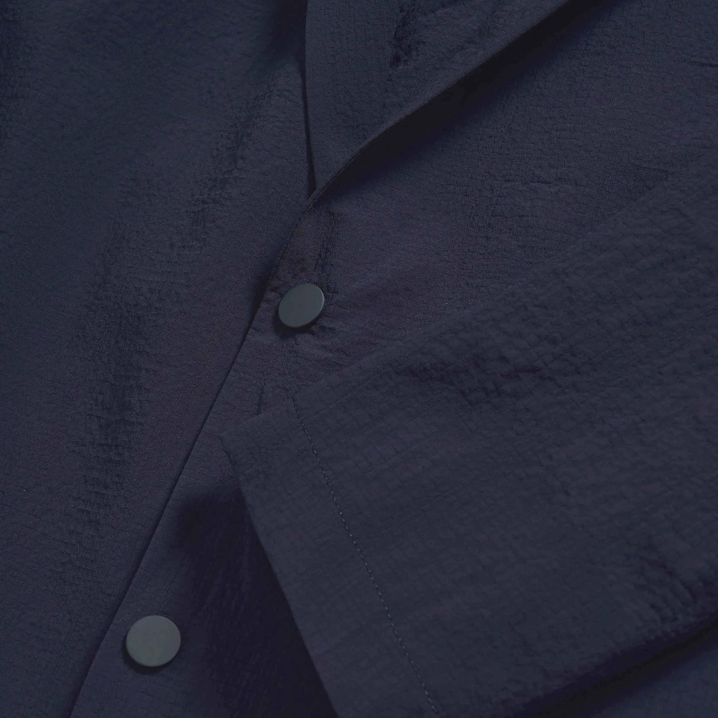 Close View of Matinique Slim Fit Travel Blazer in Navy
