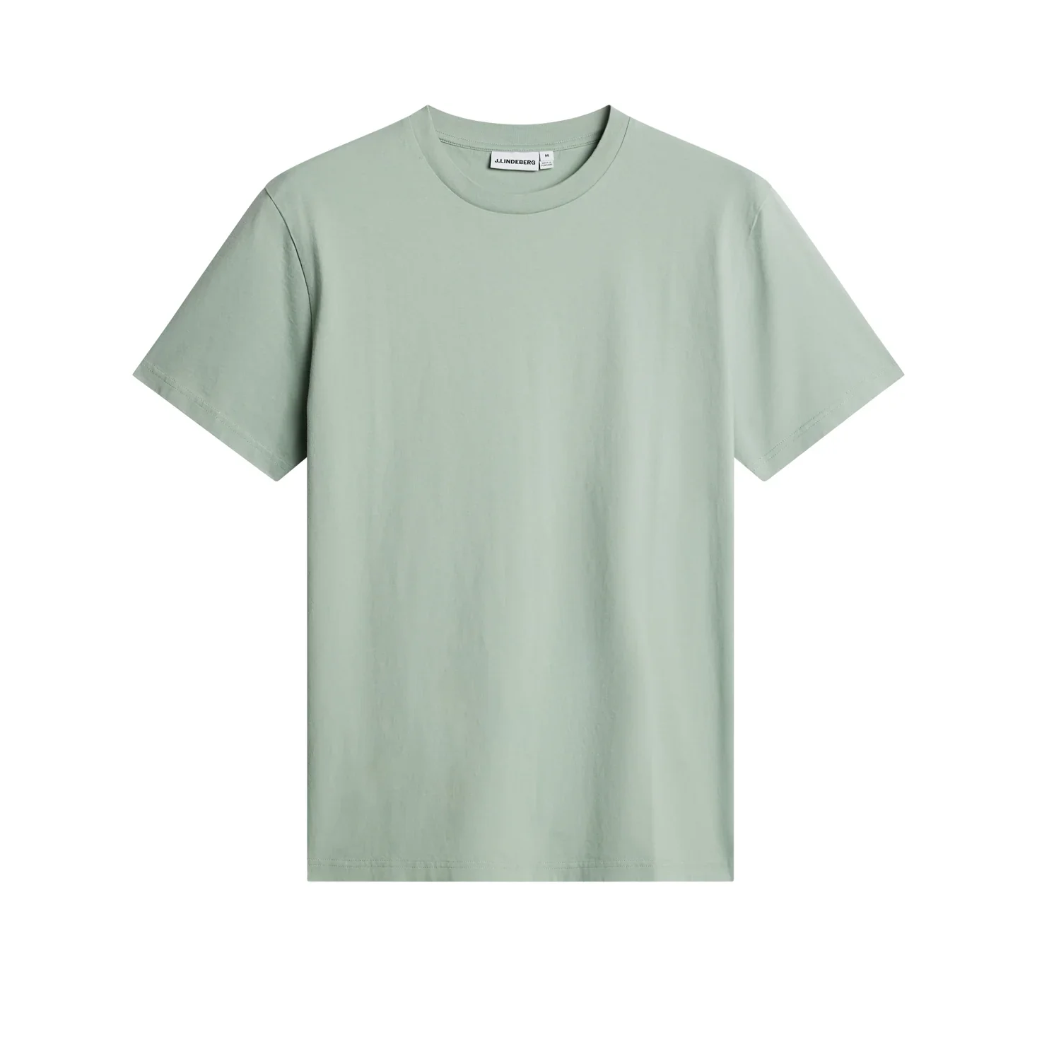Flat View of J Lindeberg Premium T Shirt in Soft Green