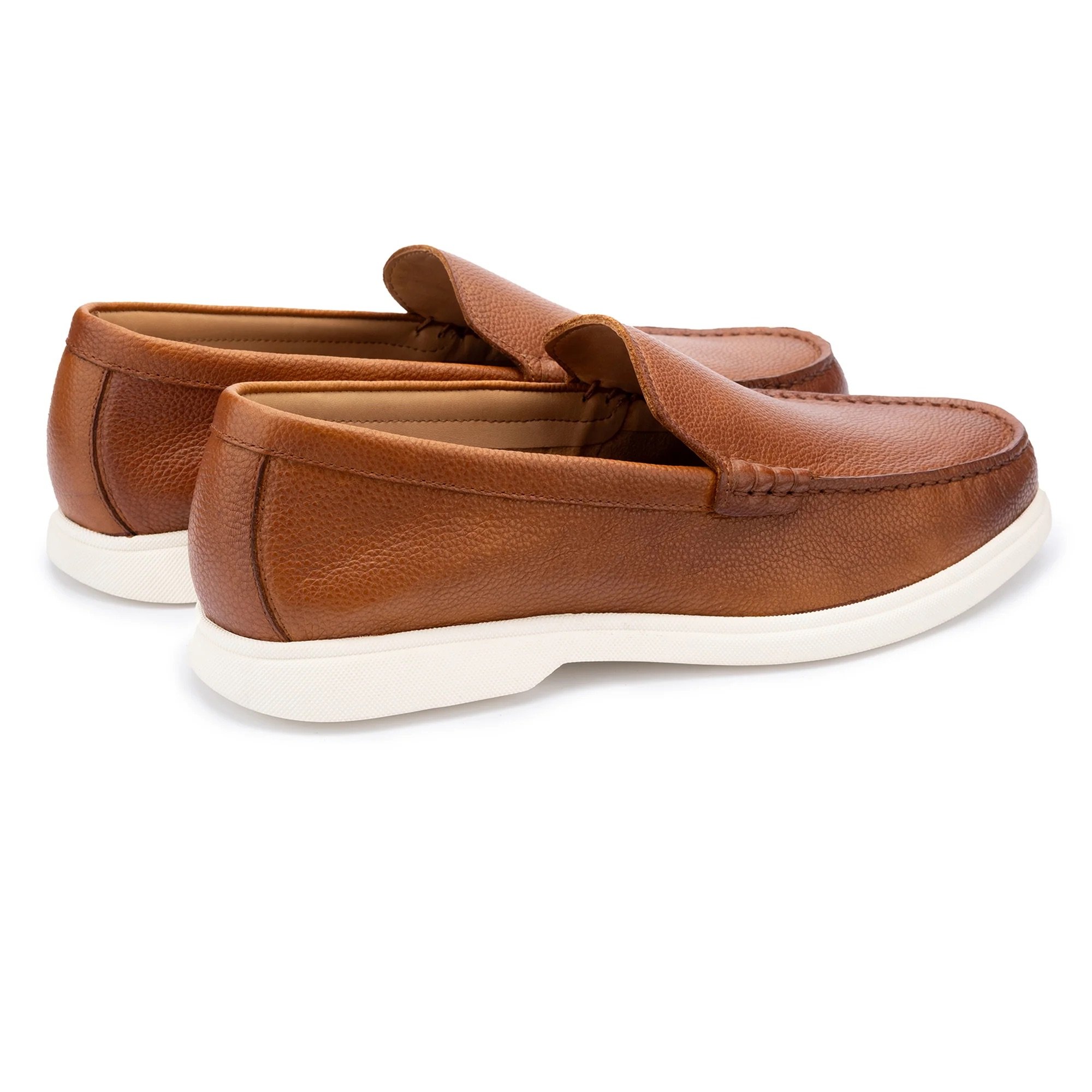 Back View of John White Ethan Loafer Shoe in Tan