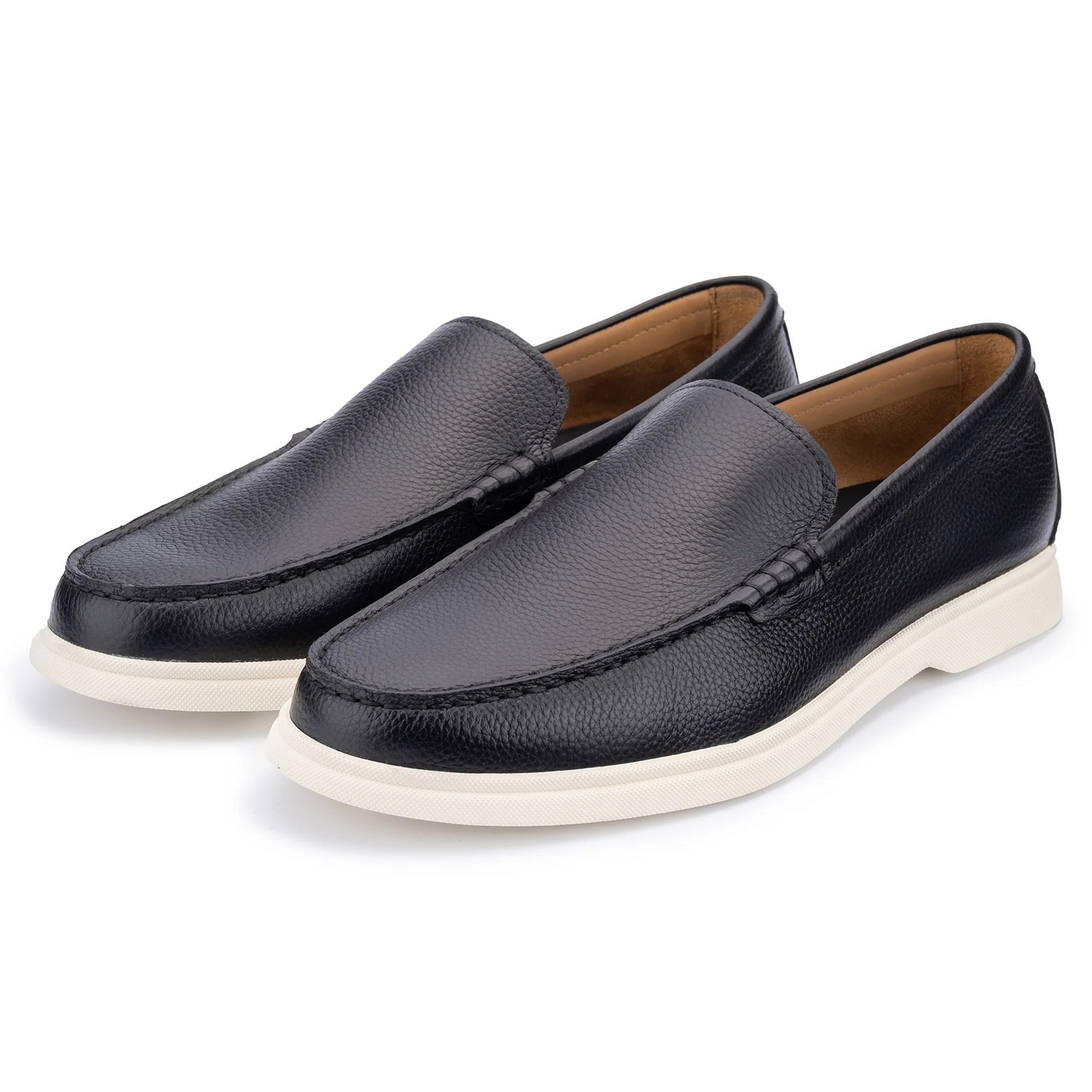 Front View of John White Ethan Loafer Shoe in Navy