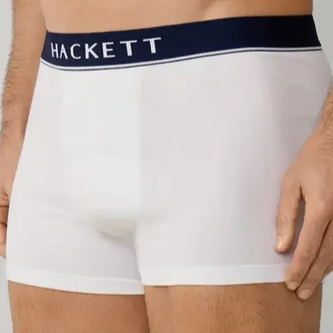 Model View of Hackett 3 Pack Trunks in White