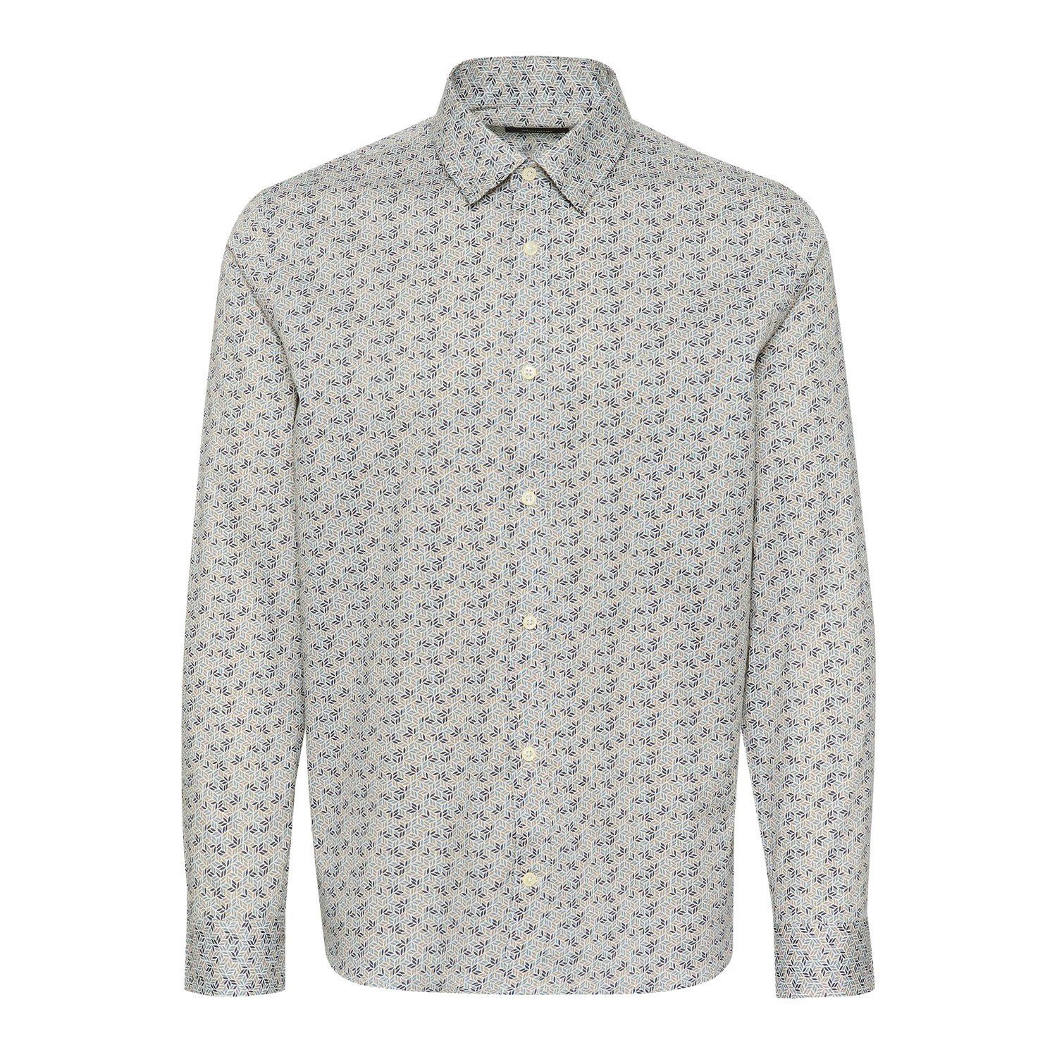 Flat View of Matinique Graphic Shirt in Sand and Navy