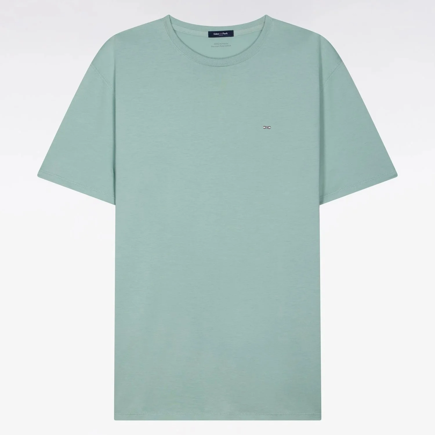 Flat View of Eden Park Pima Cotton T Shirt in Soft Green