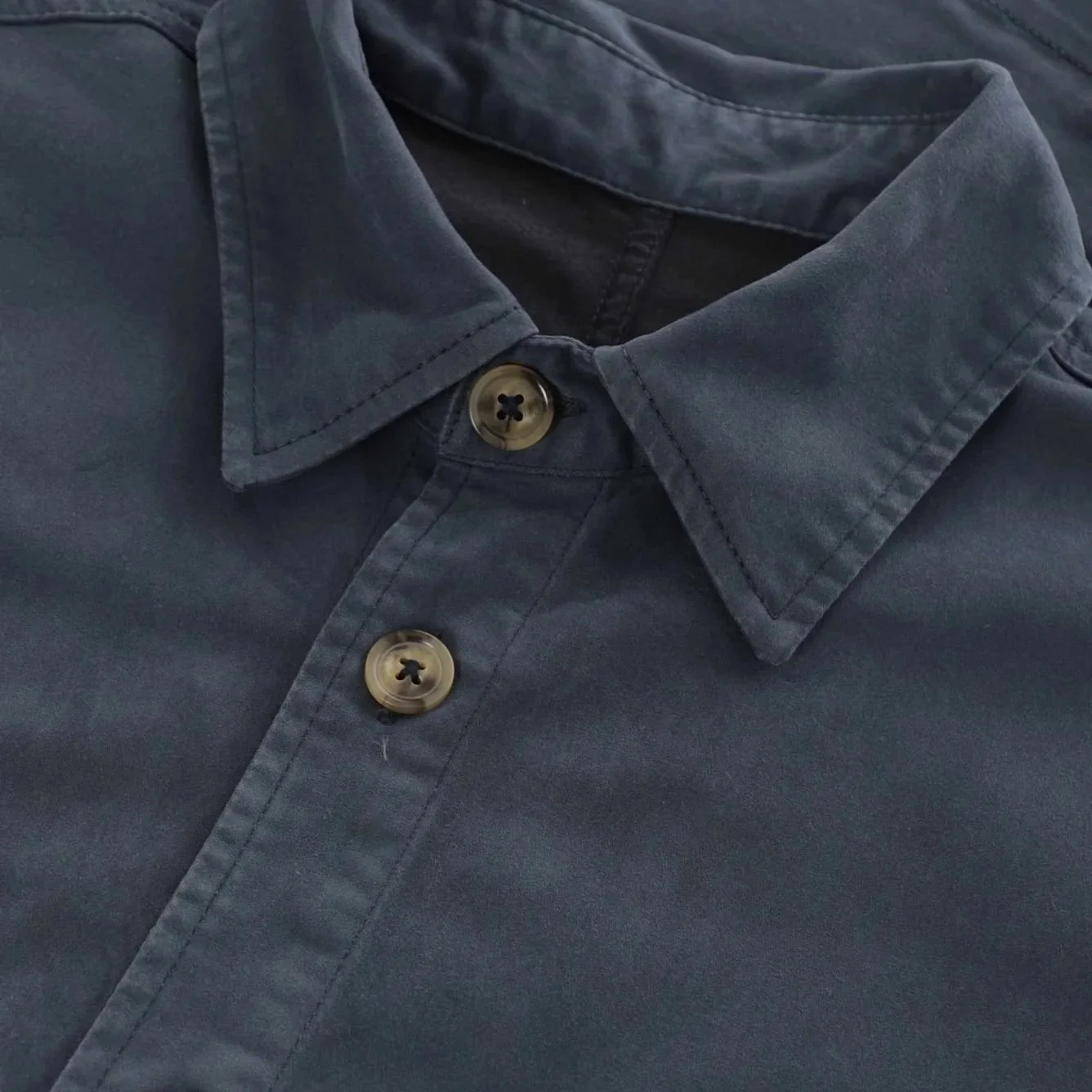 Close View of SAND Copenhagen Overshirt in Blue