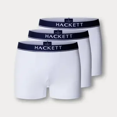 Flat View of Hackett 3 Pack Trunks in White