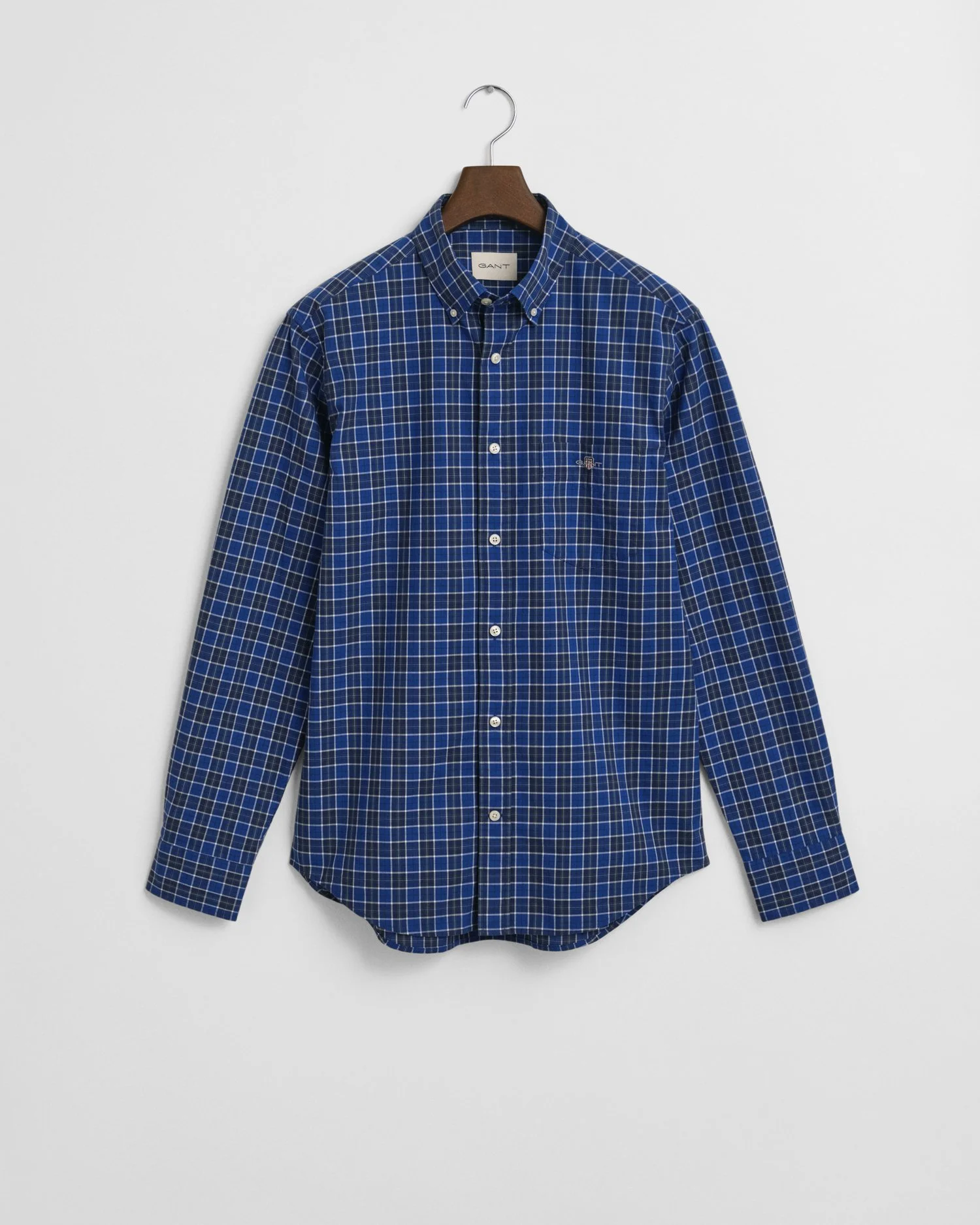 GANT Poplin Classic Check Shirt - Blue / Navy