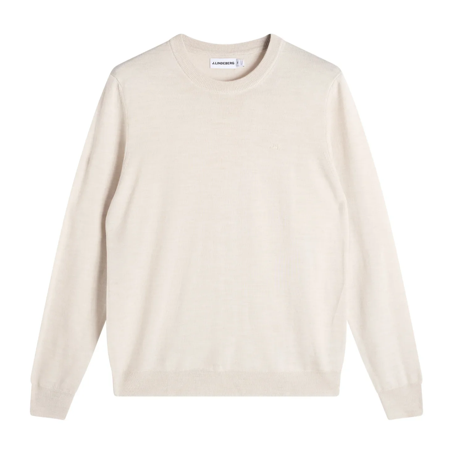 Flat View of J Lindeberg Merino Jumper in Cream