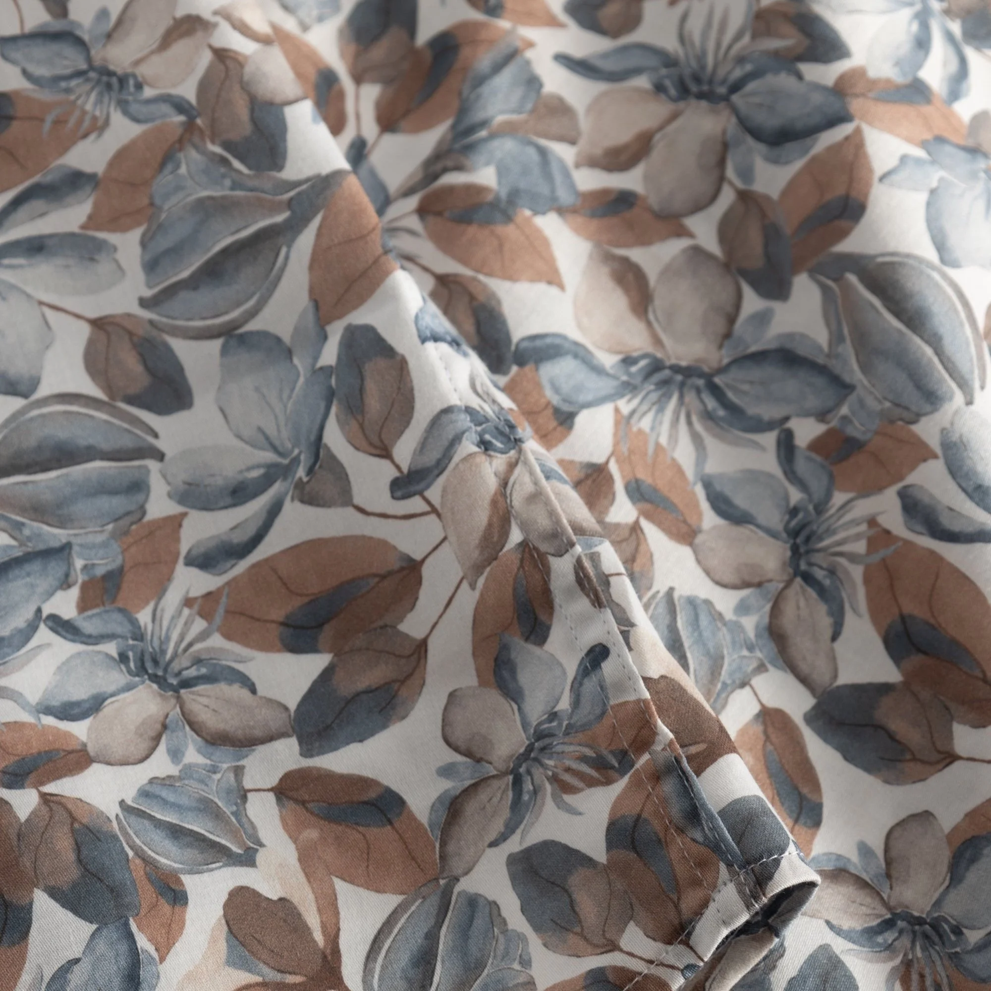 Close View of Pattern of JOOP Slim Fit Floral Shirt in Blue and Brown