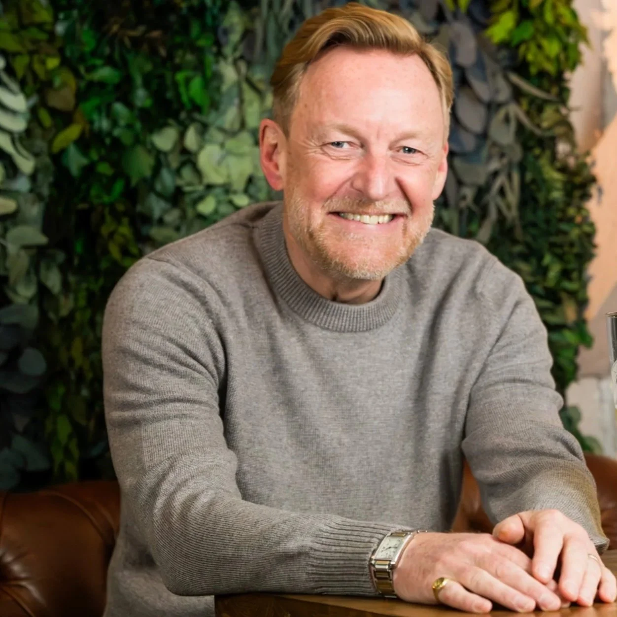 Model View of Gran Sasso Luxury Jumper in Light Brown