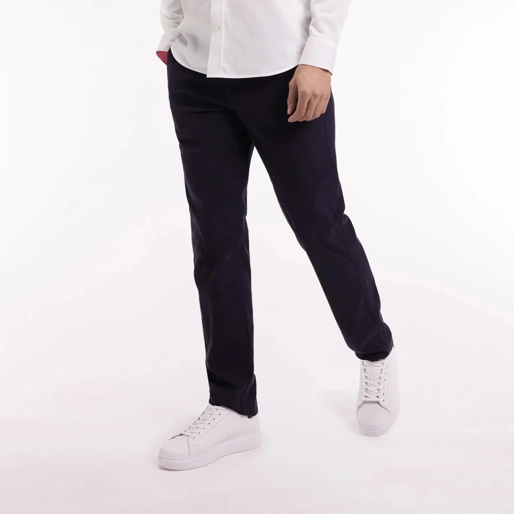 Model View of Eden Park Slim Fit Chino in Navy