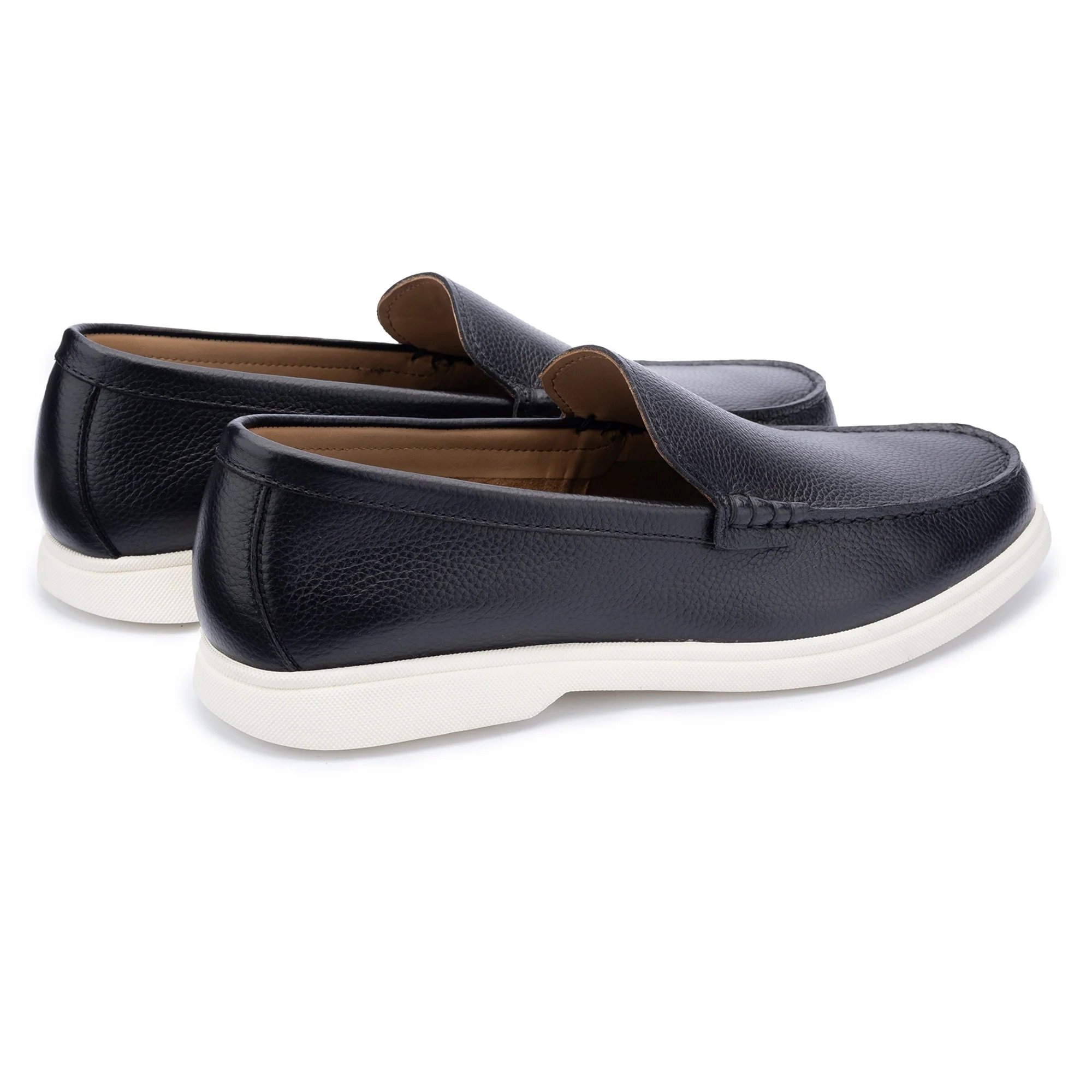 Back View of John White Ethan Loafer Shoe in Navy