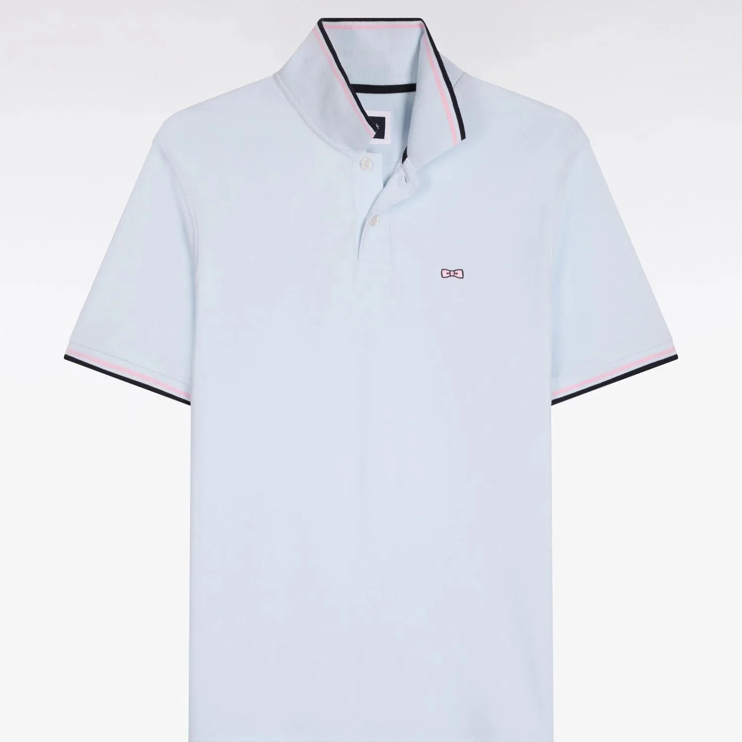 Flat View of Eden Park Tipped Collar Polo in Light Blue