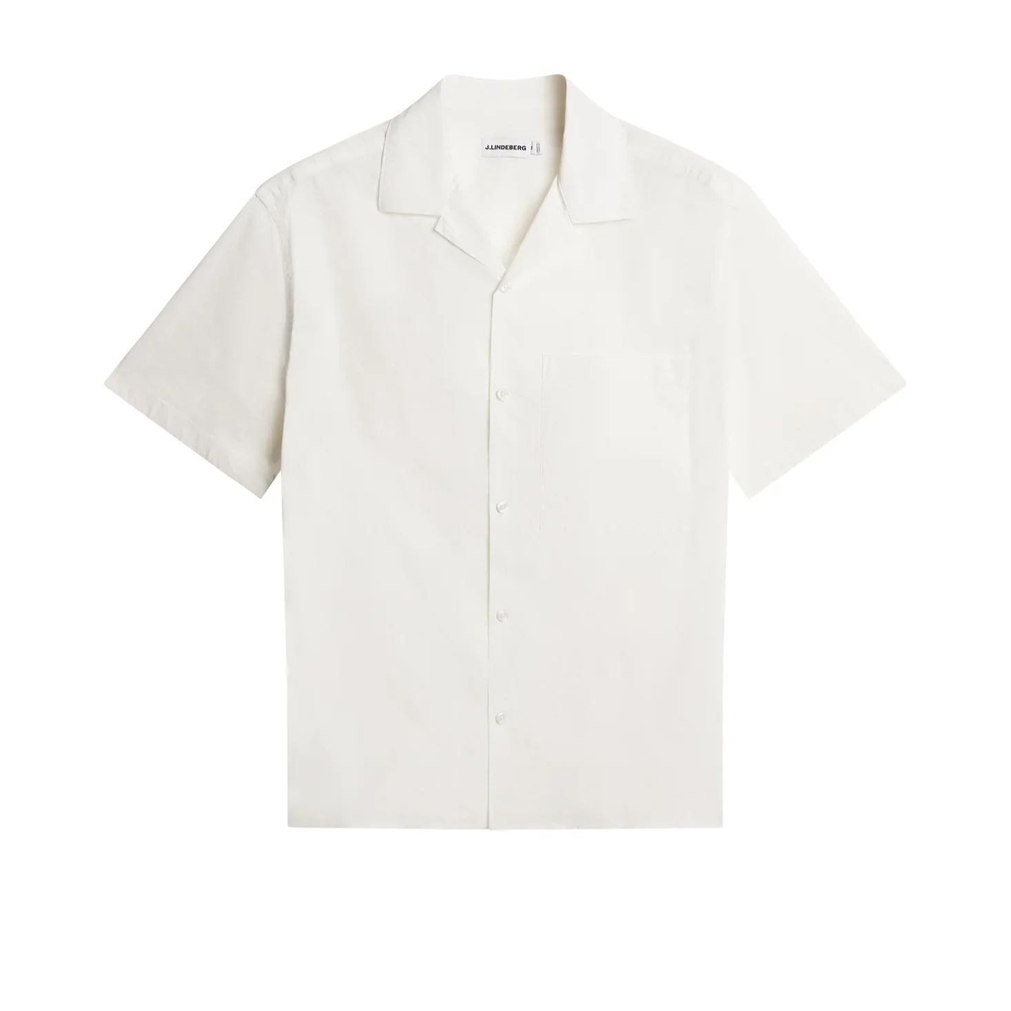 Flat View of J Lindeberg Relaxed Fit Short Sleeve Shirt in White