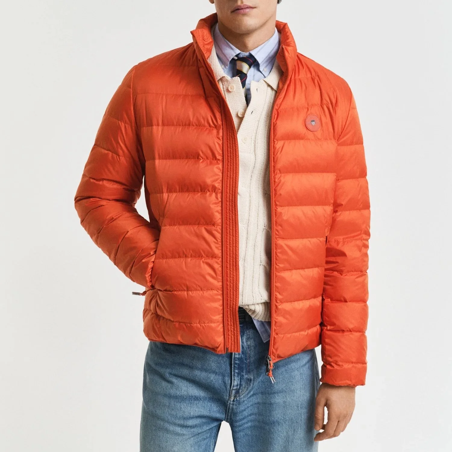 Model View of GANT Light Down Jacket in Orange