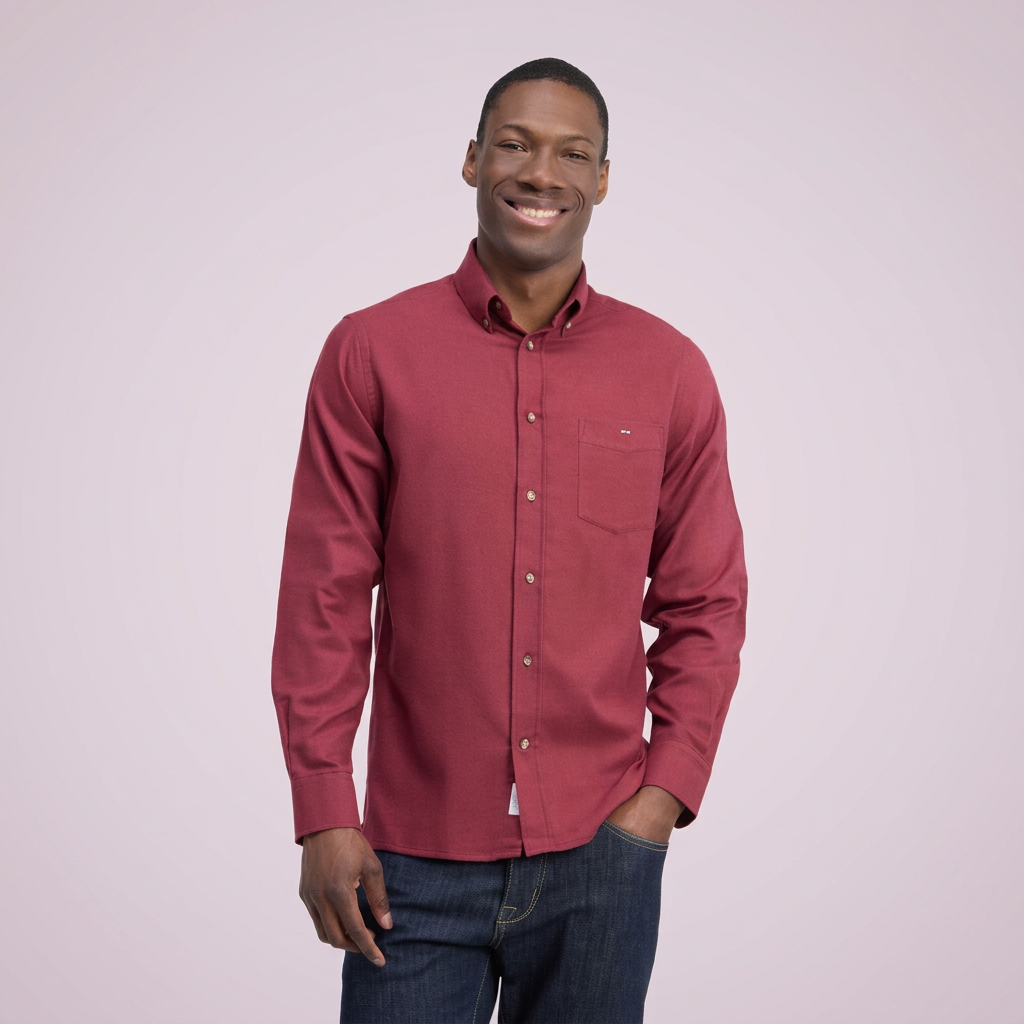 Eden Park Cotton Shirt - Dark Red