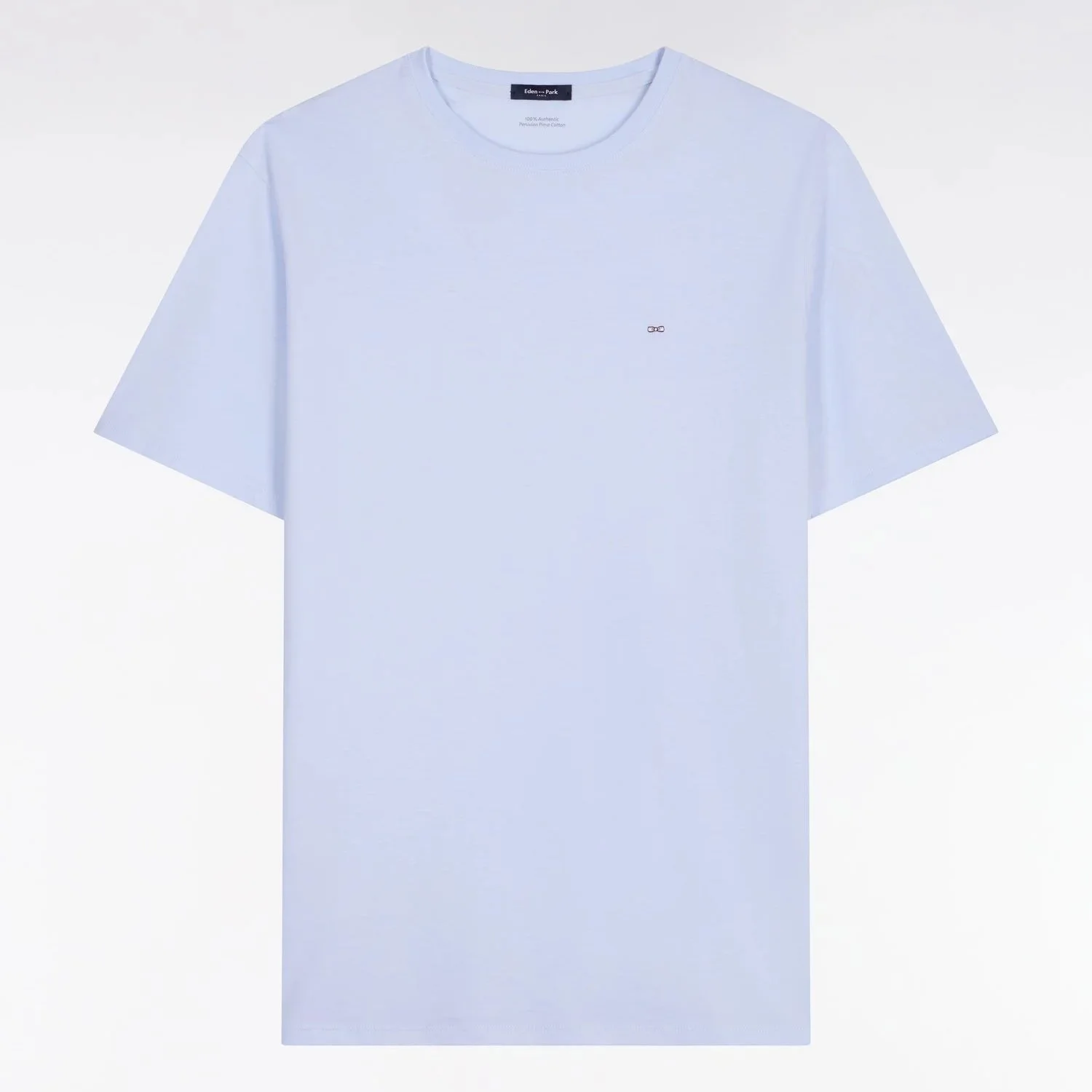 Flat View of Eden Park Pima Cotton T Shirt in Light Blue