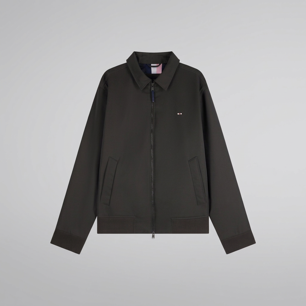 Flat View of Eden Park Blouson Jacket in Olive Green