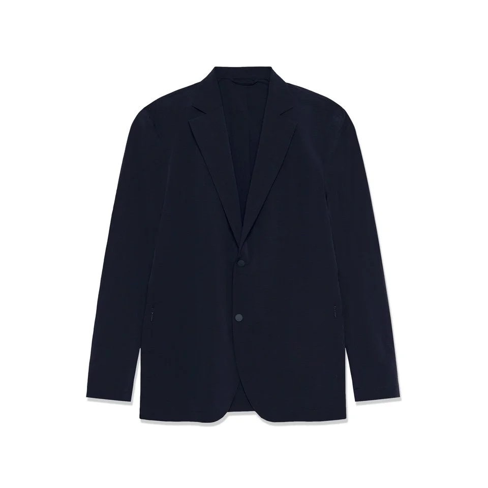 Flat View of Matinique Slim Fit Travel Blazer in Navy
