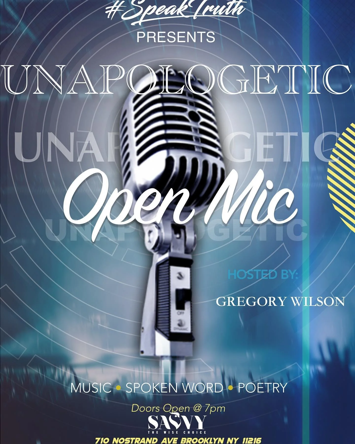 Tonight we are live at @savvybistro for the Unapologetic open mic&hellip; swipe to see what&rsquo;s has happened in the past 
📍 710 Nostrand 
8-12
