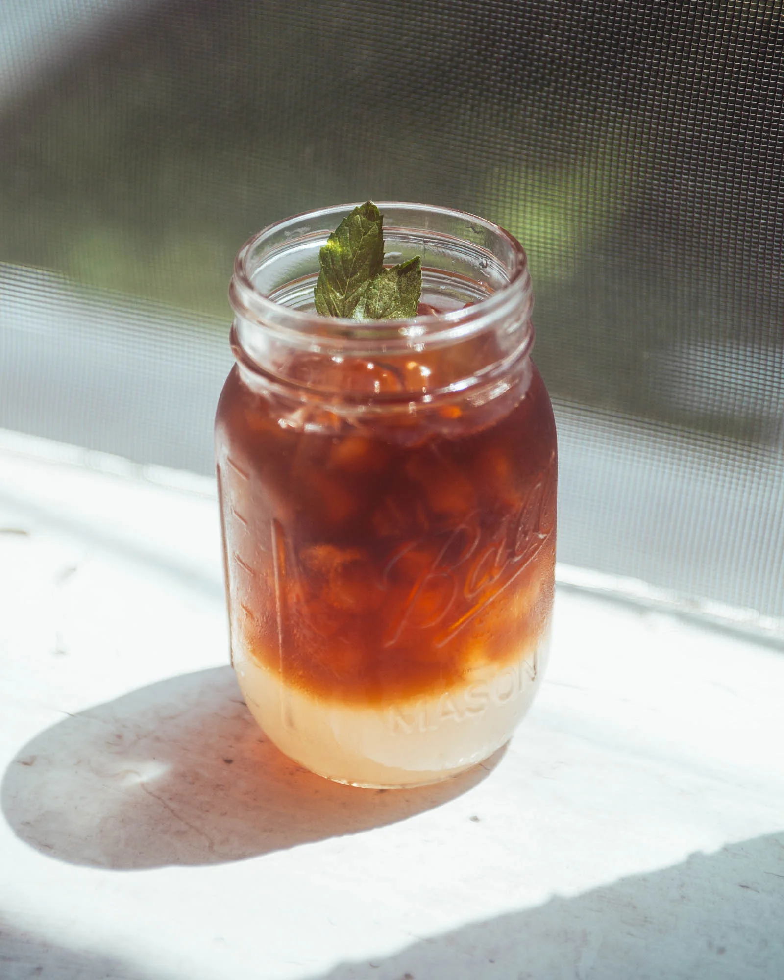 Cold coffee and lemonade. Cold Brew and lemonade. Cold Brew Arnold Palmer with mint.