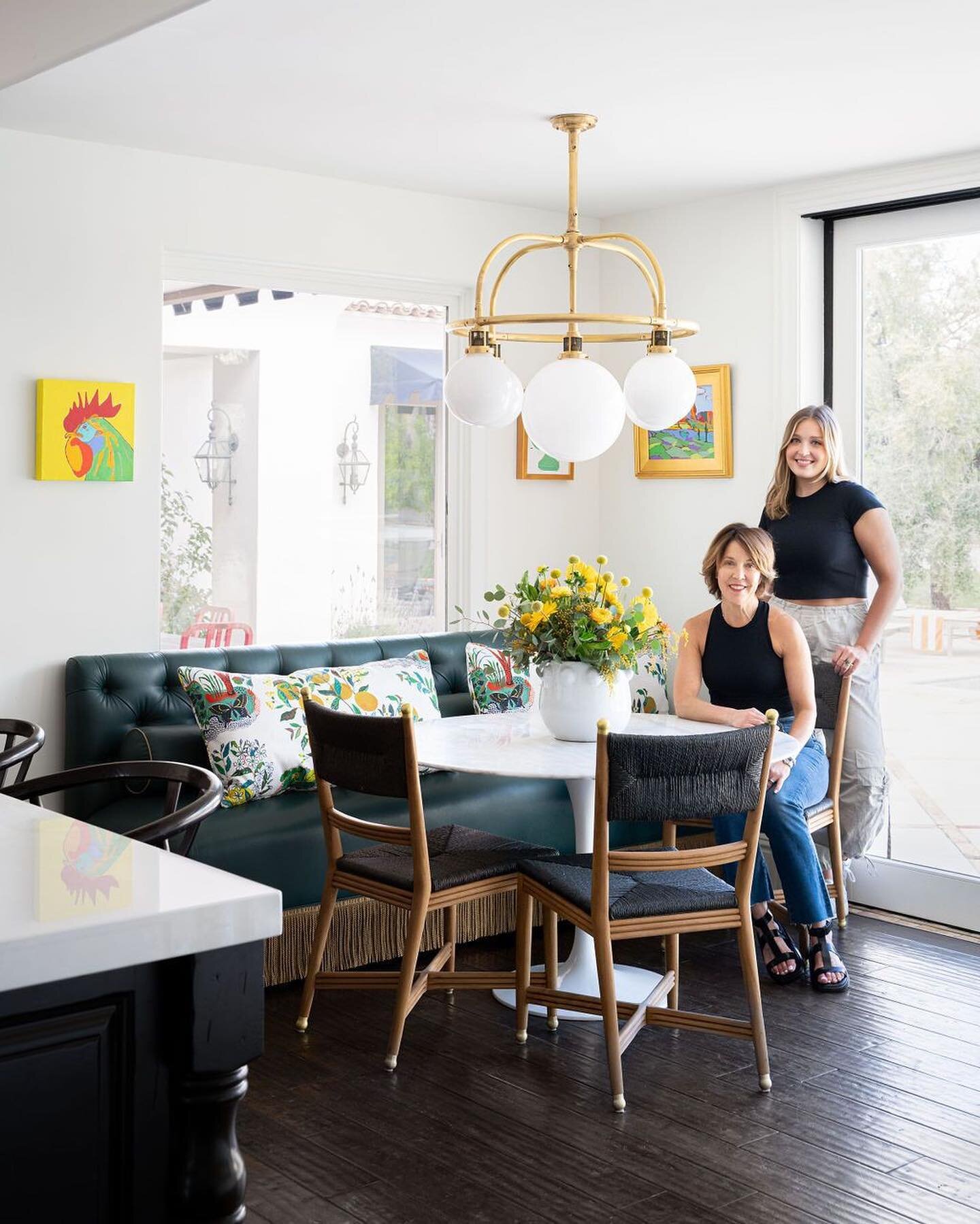 Eek!! This is one we are so excited to share &mdash; 

Step into the cheerful breakfast nook at #MaisonD&eacute;sert. Anchored by a custom banquette and adorned with Parisian inspired accents, this space is designed to suit a young family in both it&