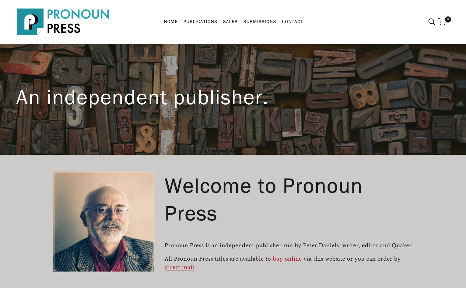 The new look Pronoun Press website.