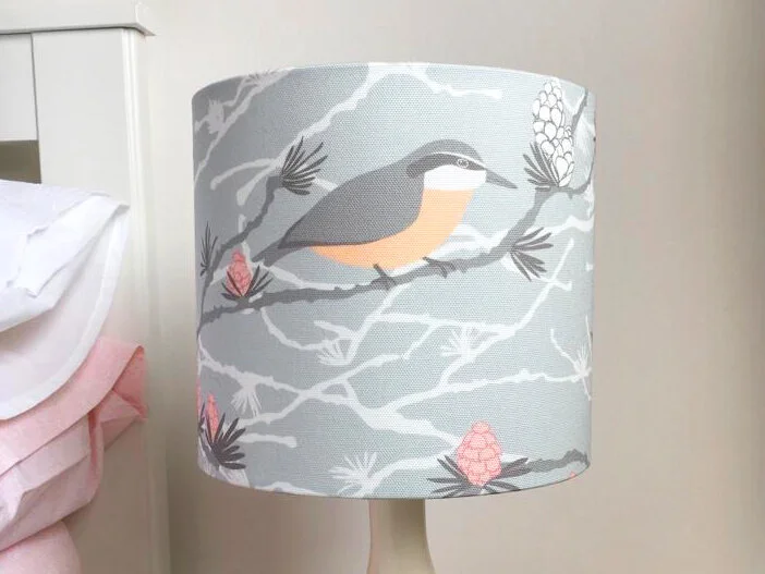 Nuthatch and Larch lampshade