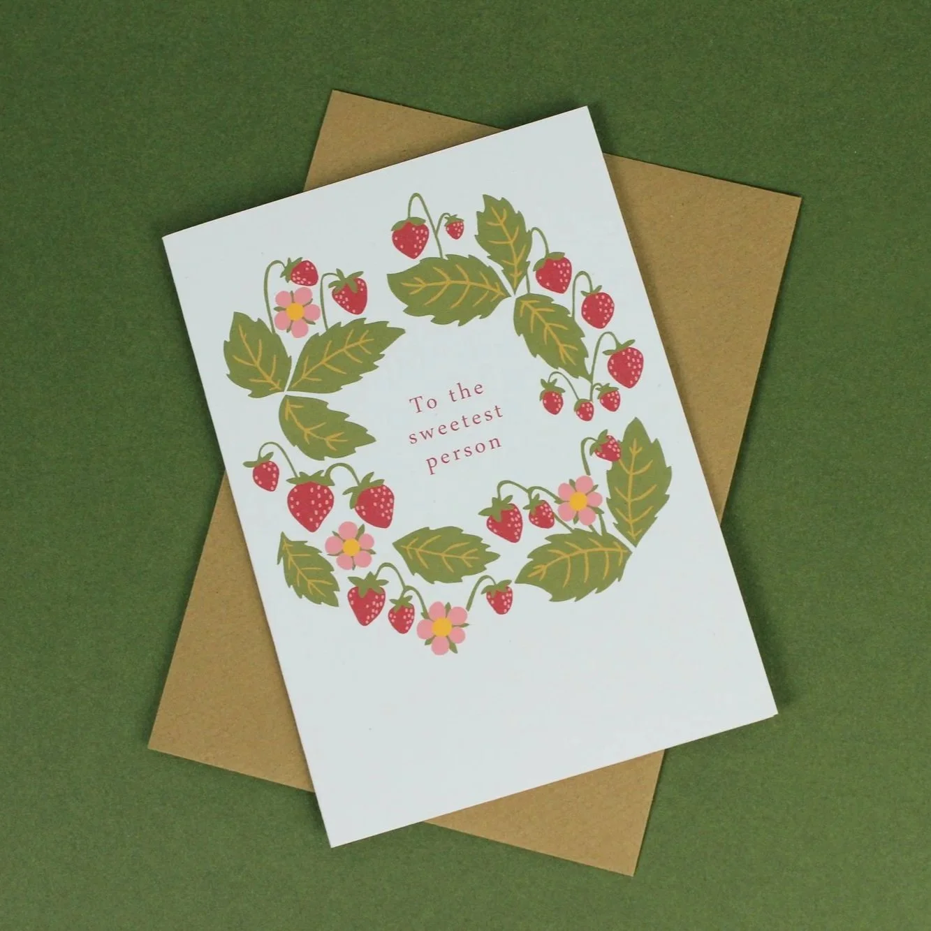 'Sweetest person' strawberry greetings card