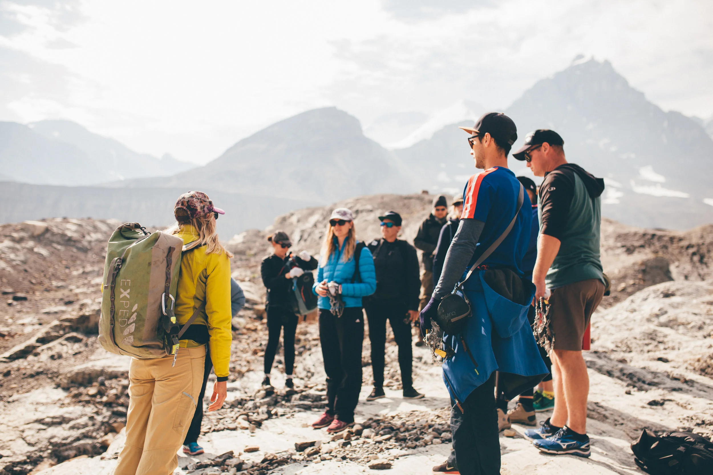 All of us about to go HAM on a glacier and by HAM I mean walk with care and caution as tought by our guide here