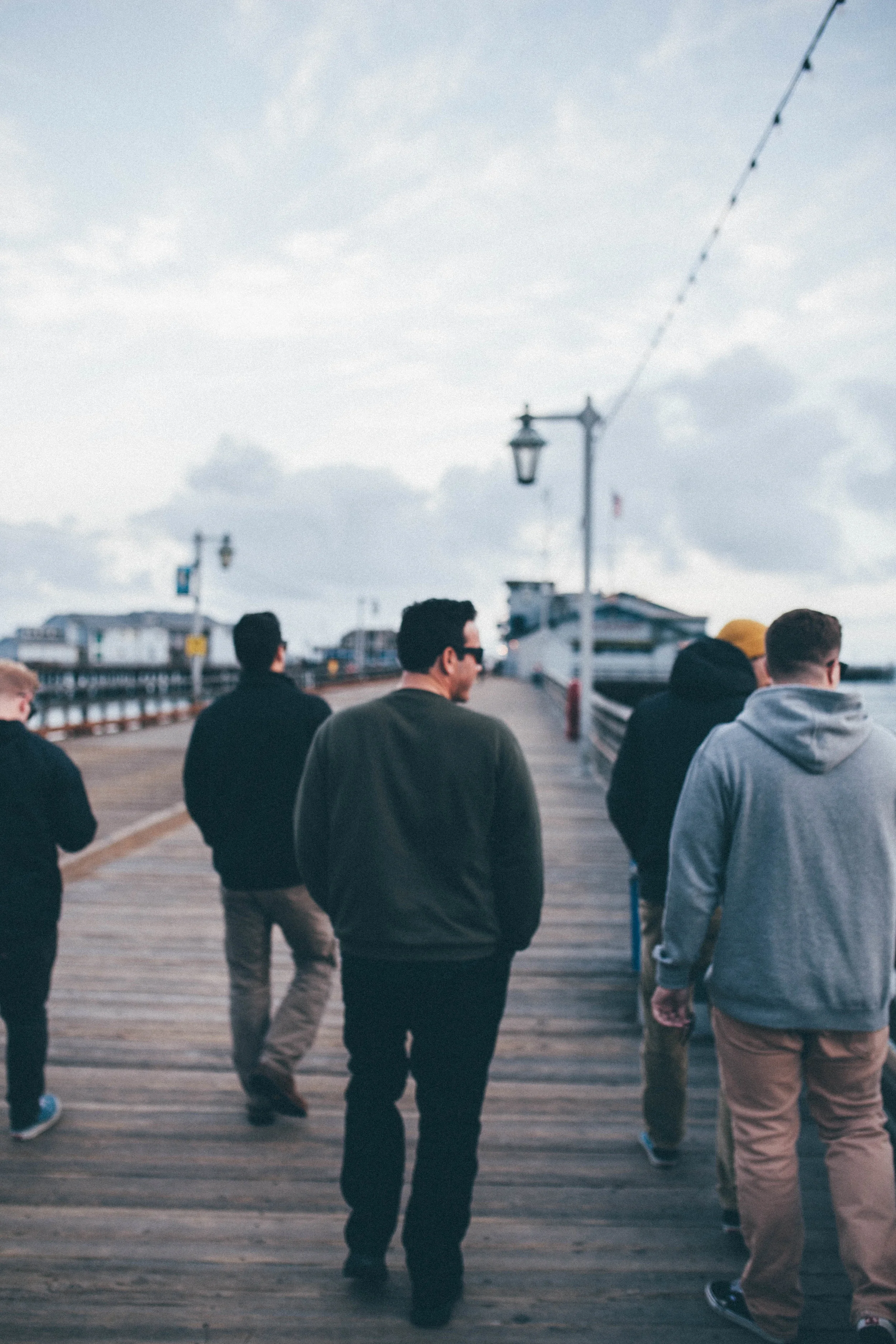 The gang exploring the wharf in SB