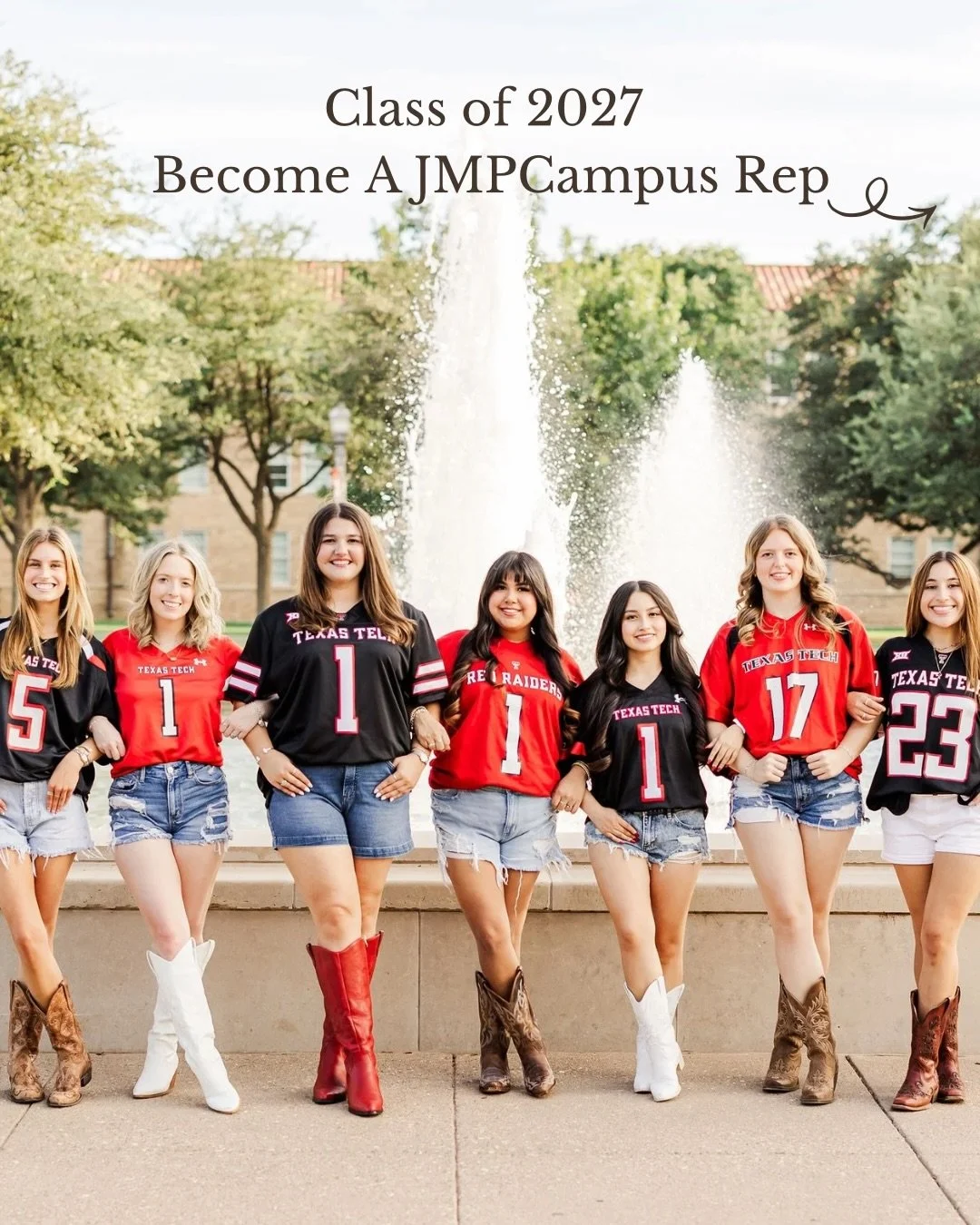 The JMP Campus Rep program is officially open! And the Spring &lsquo;27 Edition is better than ever! Becoming a Campus Rep is the ULTIMATE photo experience for TTU Seniors looking to remember every moment of their senior year while spreading the word