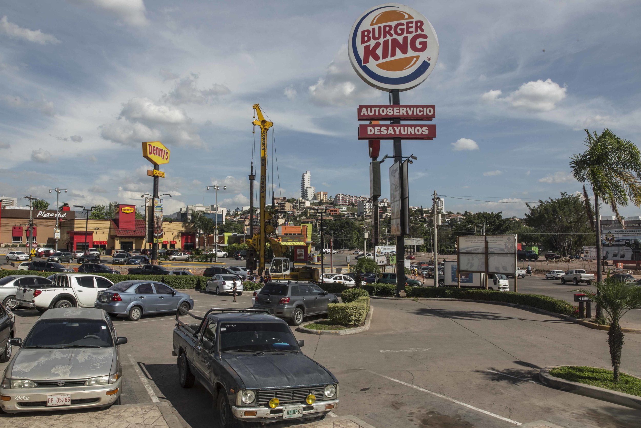 Tegucigalpa, capital of Honduras. View of the parking space, in the Presidential palace area.