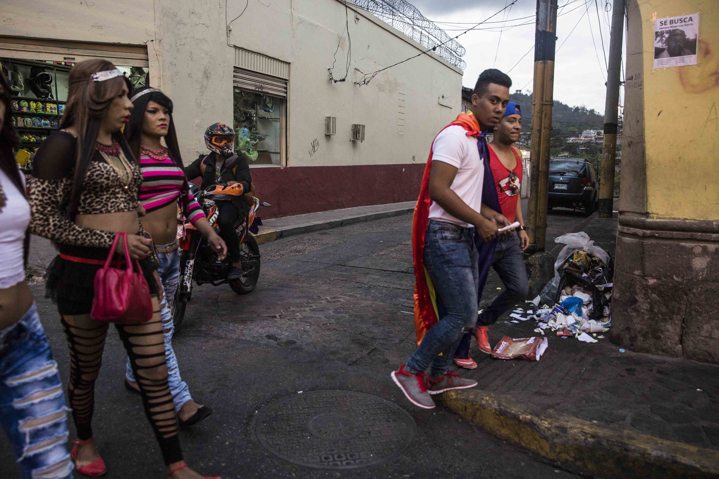 During a gay pride in the capital Tegucigalpa. Despite the fact that discrimination against LGBT people is illegal in Honduras, international human rights organizations have stated that LGBT people have been targeted by the military government for h