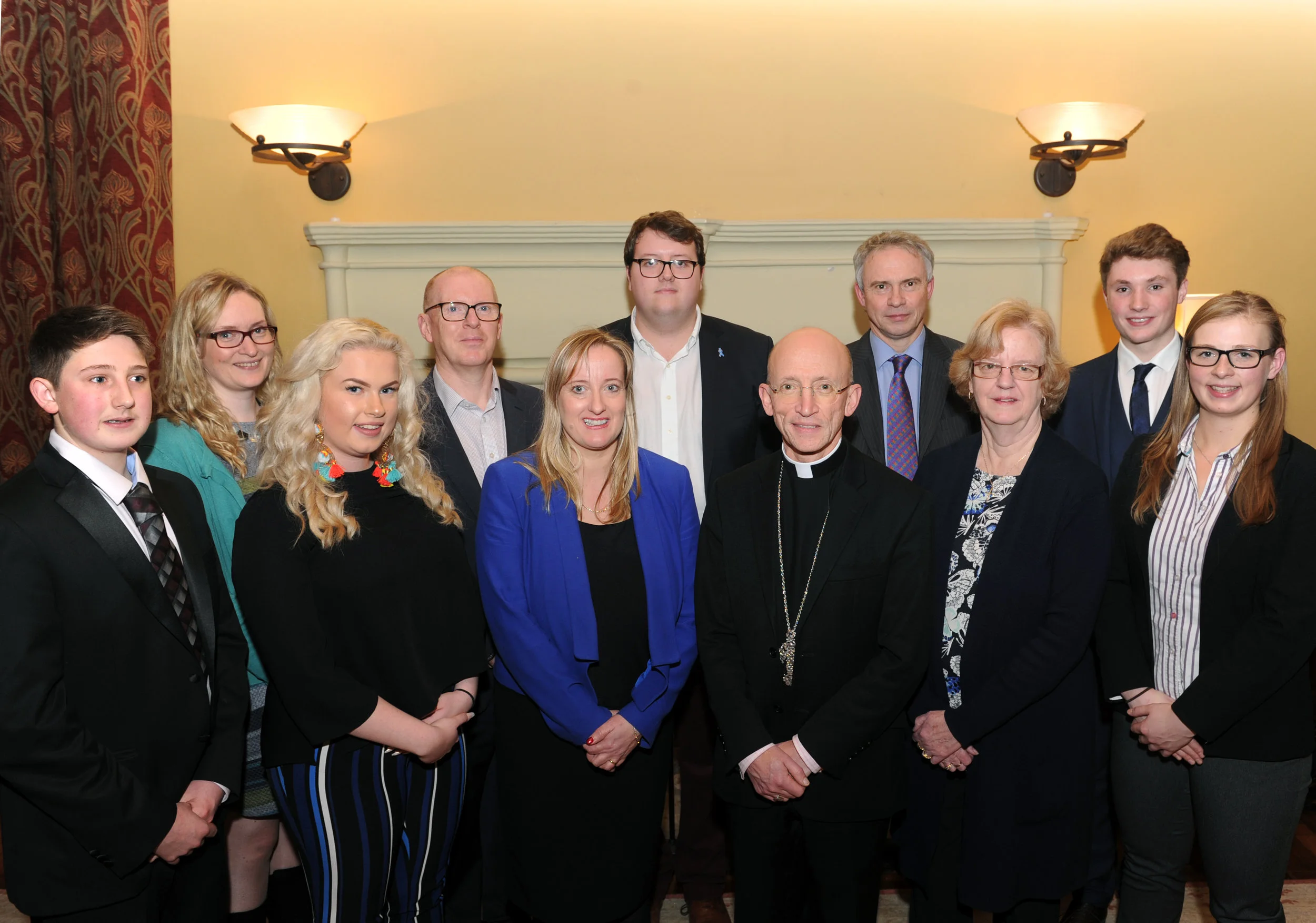 Judges and finalists at the Bishops Palace Chichester. (Left to right charles Taylor, Louise Hastings, Hannah Weir, Chris Deans, Lorraine Nugent, Rob Nunn, Bishop Martin, Gary Shipton, Cllr Eileen Lintill, Tom Orchard and Leanne Robertson)