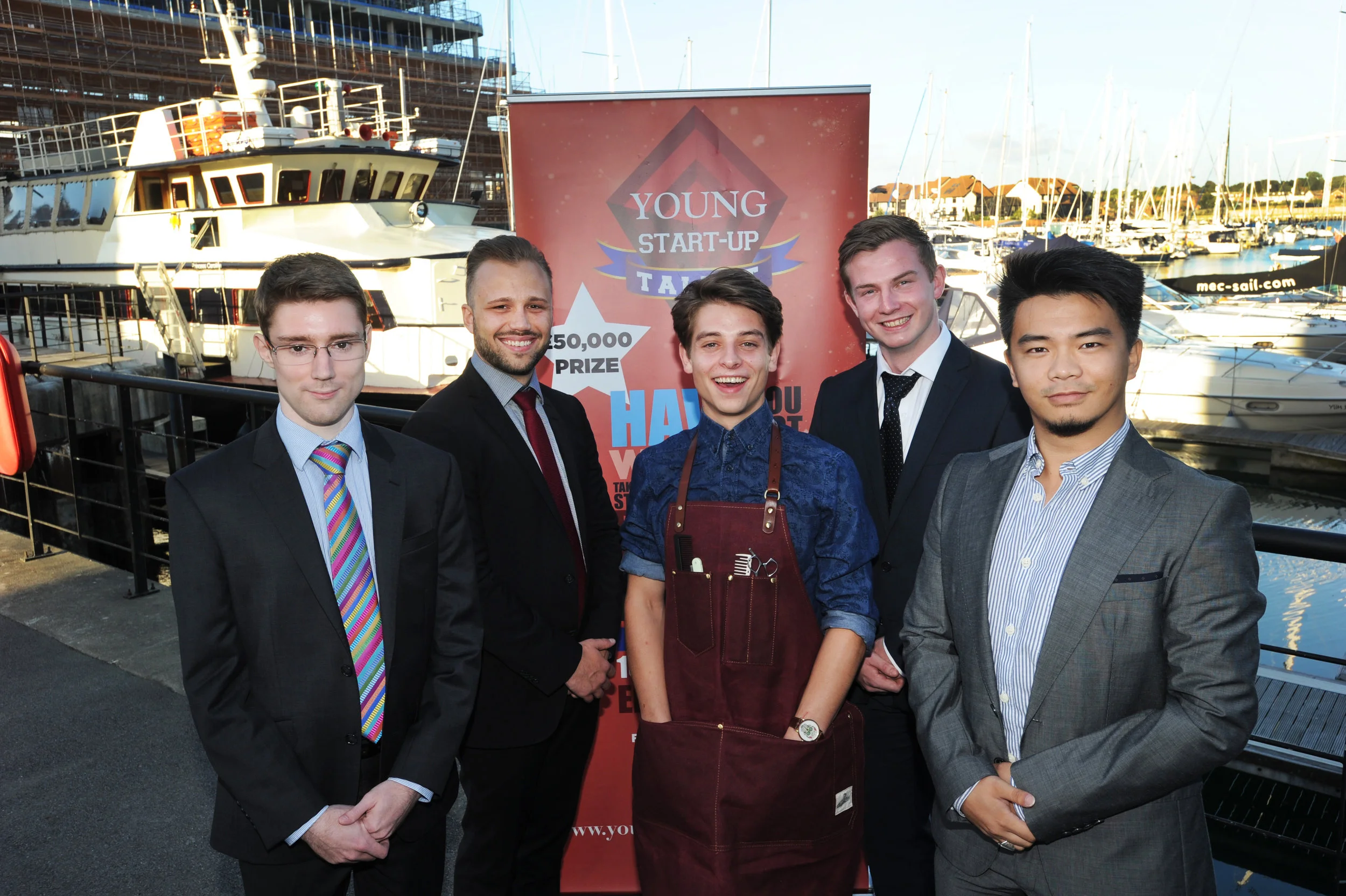 YST finalists Solent 2016 – Left to Right – John Wheal, Casper Nielson, Harry Phelan, Calvin Macleod and Ming Wu
