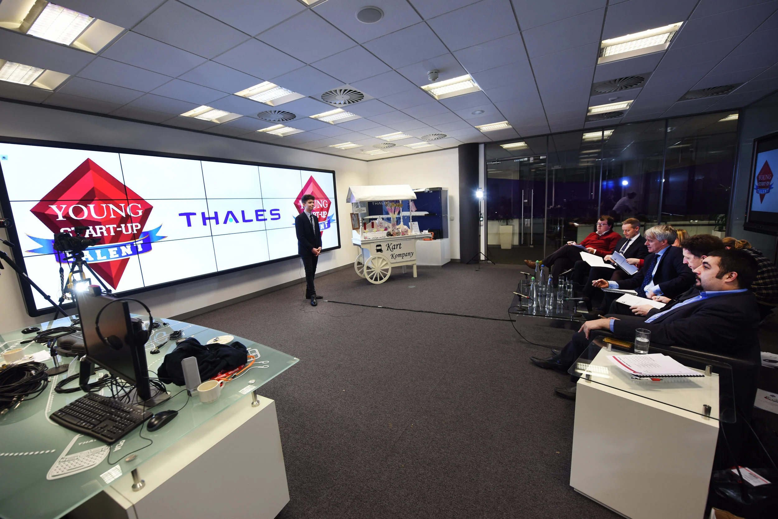  Candidate pitching to the panel of Judges