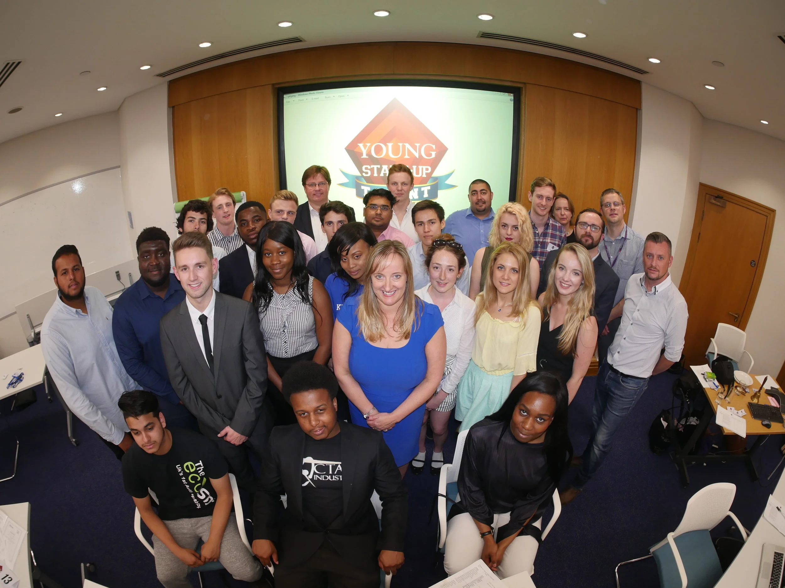YST London candidates and judges and sponsors of the initiative at NatWest offices in Bank, London getting ready to pitch.