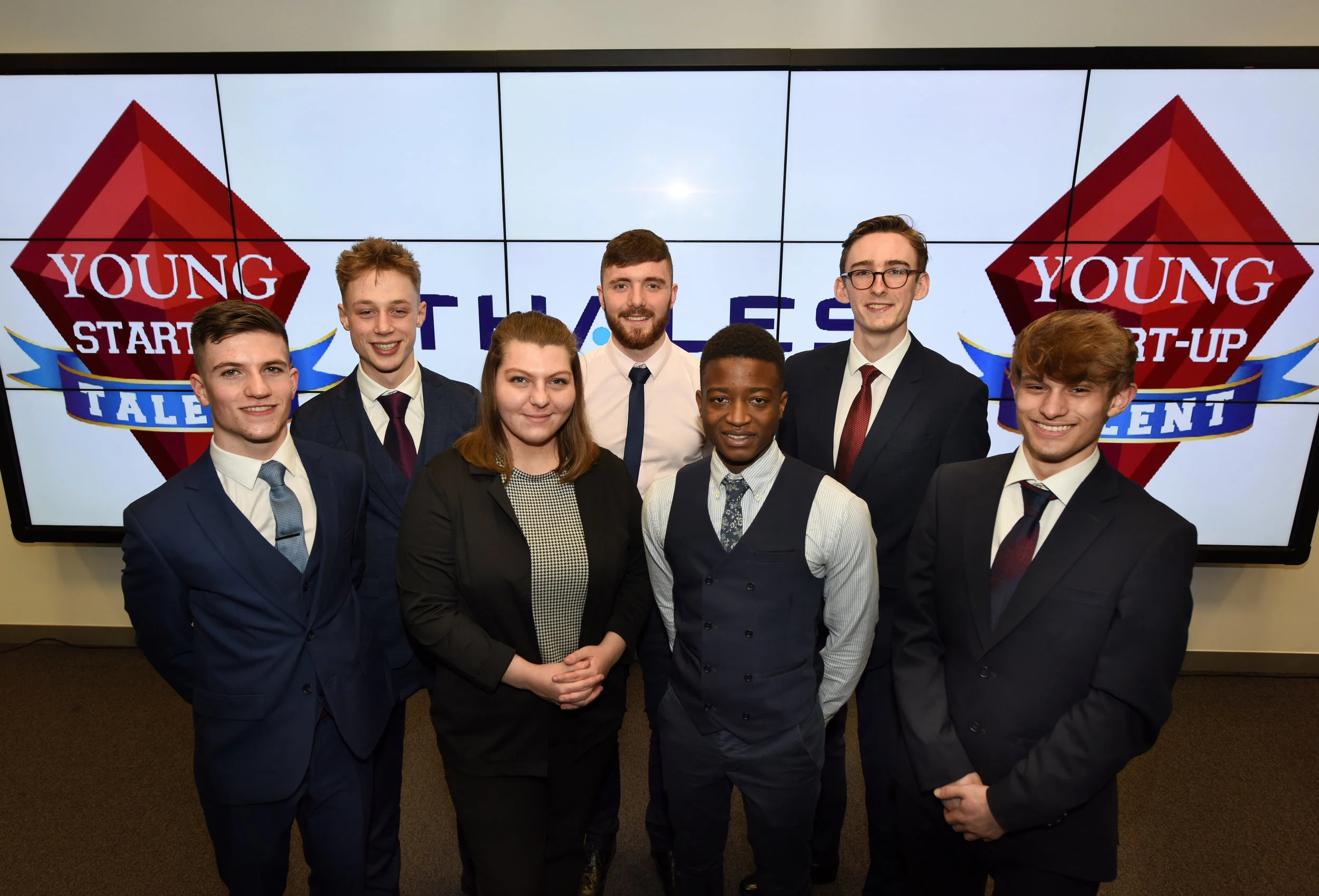 YST Finalists 2019 - Left to right (Tom Williams, Luke Baldwin, Rebecca Fitzgerald, Anthony Mellor, Hlanganiso Matangaidze, Tom Gray and William Venner