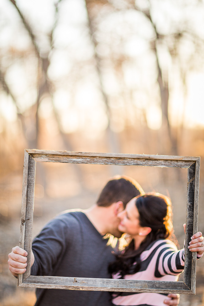 Kristy & Jeremy used a picture frame for a rustic look.