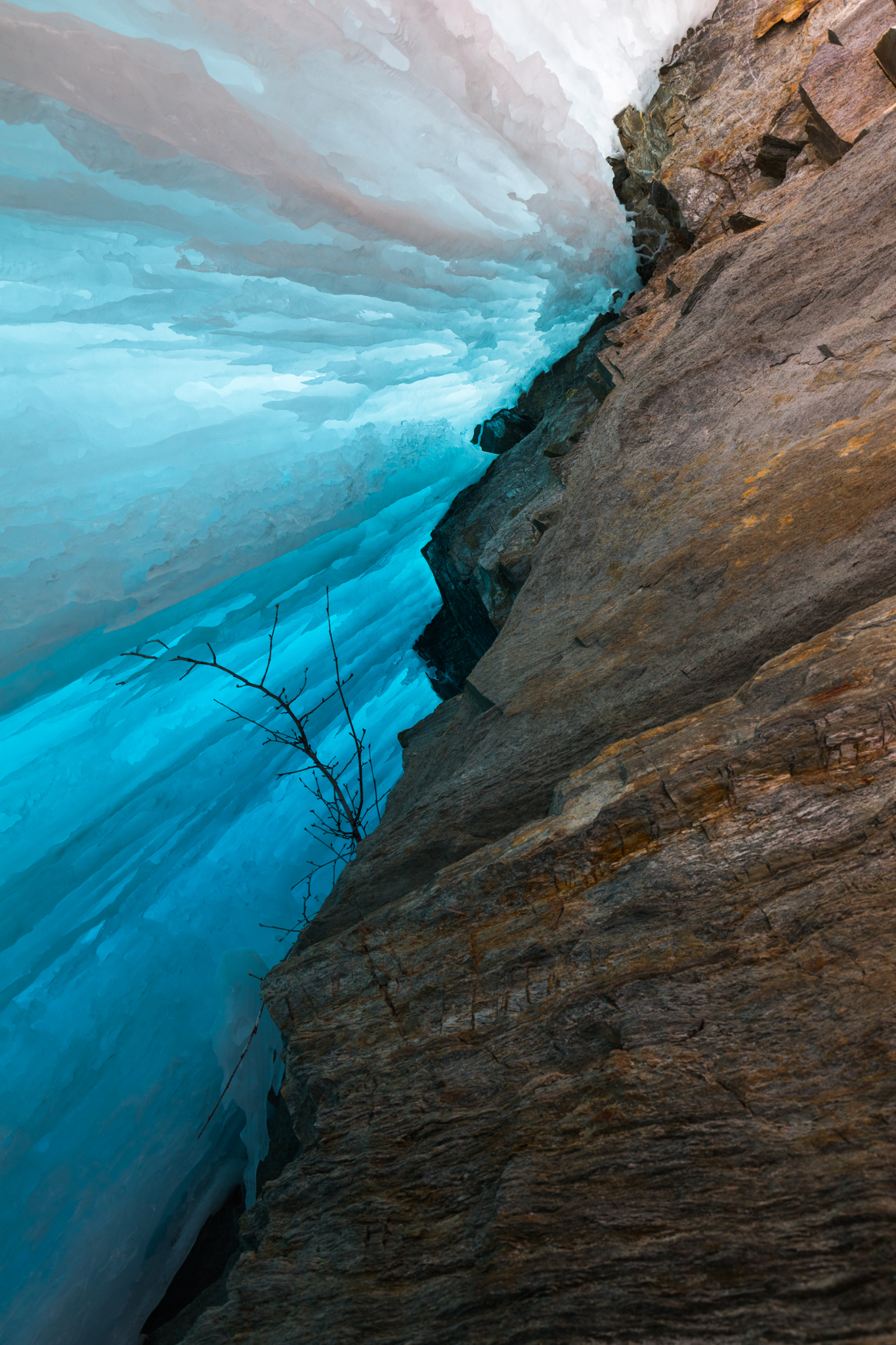 One Mile Creek Frozen Waterfall