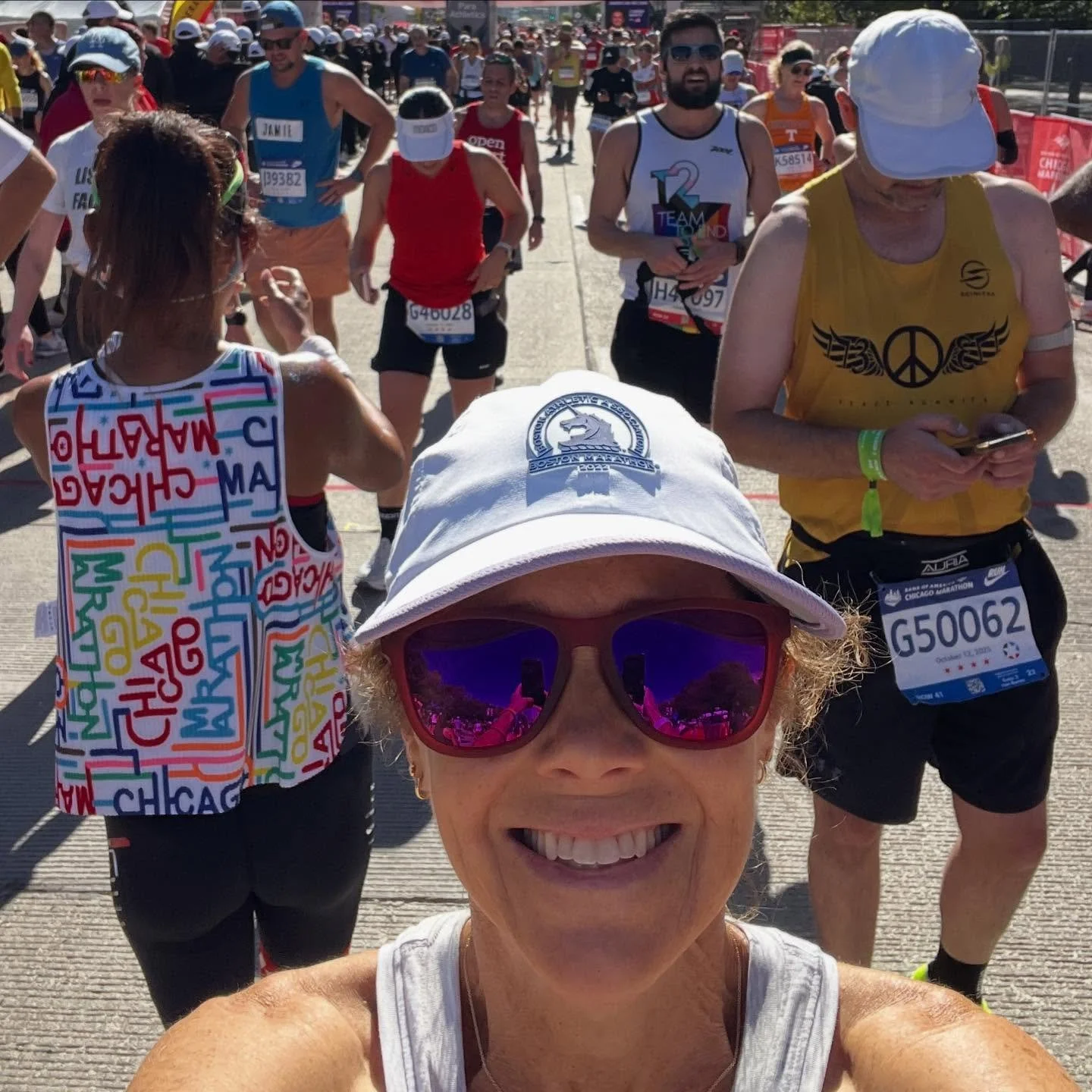 Last weekend, our @bravelikegabe  teammate and friend Sue was texting with us from the starting line of the Chicago marathon. I&rsquo;ve mentioned her before, but in case you missed that post, she has ACC. Initially, the cancer was in her tongue, whi