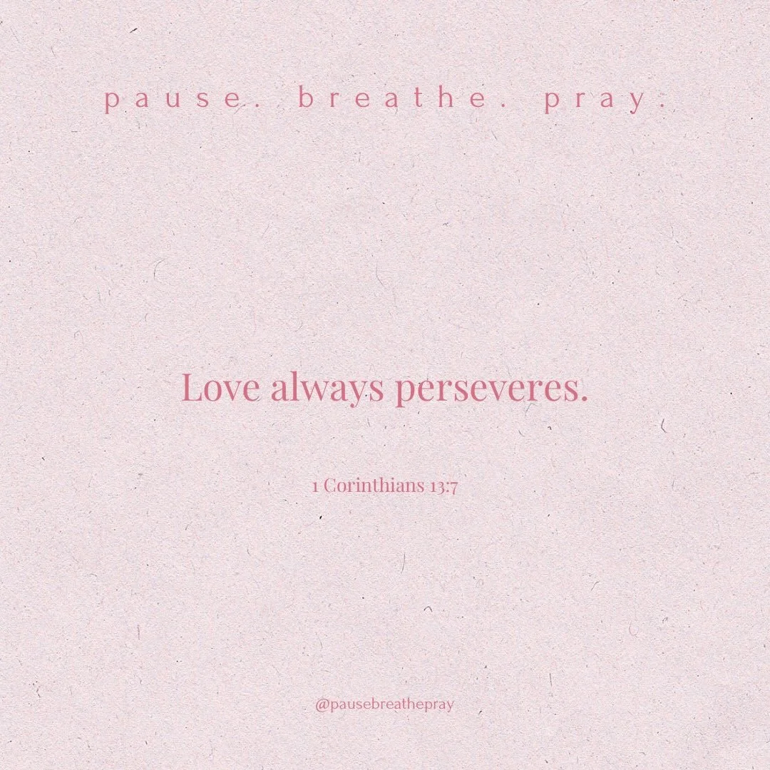 I invite you to join me to&hellip;

pause. breathe. pray.

May we persevere trusting that perseverance builds character, and character builds hope. (Romans 5:4)

#pausebreathepray #liveoutlove #scripture #jesus #love