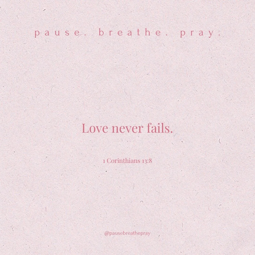 I invite you to join me to&hellip;

pause. breathe. pray.

May we trust that love, who is God, never fails. God will prevail, and may that truth bring us greater peace within.

#pausebreathepray #liveoutlove #scripture #followjesus #lovewins